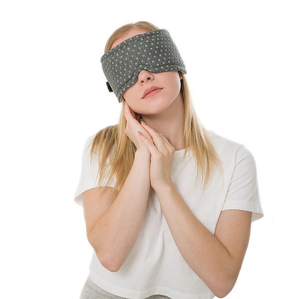 Woman Wearing Luxury Sleep Mask